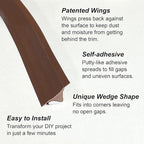 InstaTrim The Original Flexible Trim - 50ft Dark Brown 3/4" Wide Caulk Tape - Adhesive Trim with Many Uses Including Caulking for Bathtubs, Sinks, Counters, Tile, Floors - Made in USA