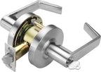 LYNN HARDWARE Commercial Door Lever Lock - Heavy-Duty Locking Door Handle, Designer Door Handles, Cylindrical Lever Lock, Non-Handed Grade 2 Door Handle, Satin Chrome, Entrance(Keyed Alike)