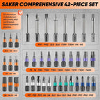 Saker 42 in 1 Magnetic Screwdriver Set, Multi Bit Free Combination Ratchet Screwdriver Set Portable Repair Tool Kit for Christmas Gifts Furniture, Computer, Bicycle and DIY Grey