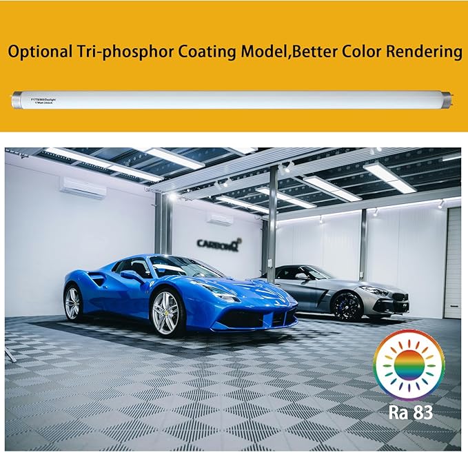 12 Pack 17W 24in T8 Bright White Fluorescent Tube, F17T8/865 6500K Daylight,2 Foot T8 Linear Fluorescent Lamp,Medium Bi-Pin (G13) Base,1350 Lumens