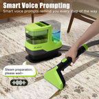 AAOBOSI Portable Carpet Cleaner Machine, 17Kpa Upholstery Steam Cleaner with Smart Voice Prompting, Self-cleaning, 4 Tools for Pets, Car, Couch and Stairs- C688, Green