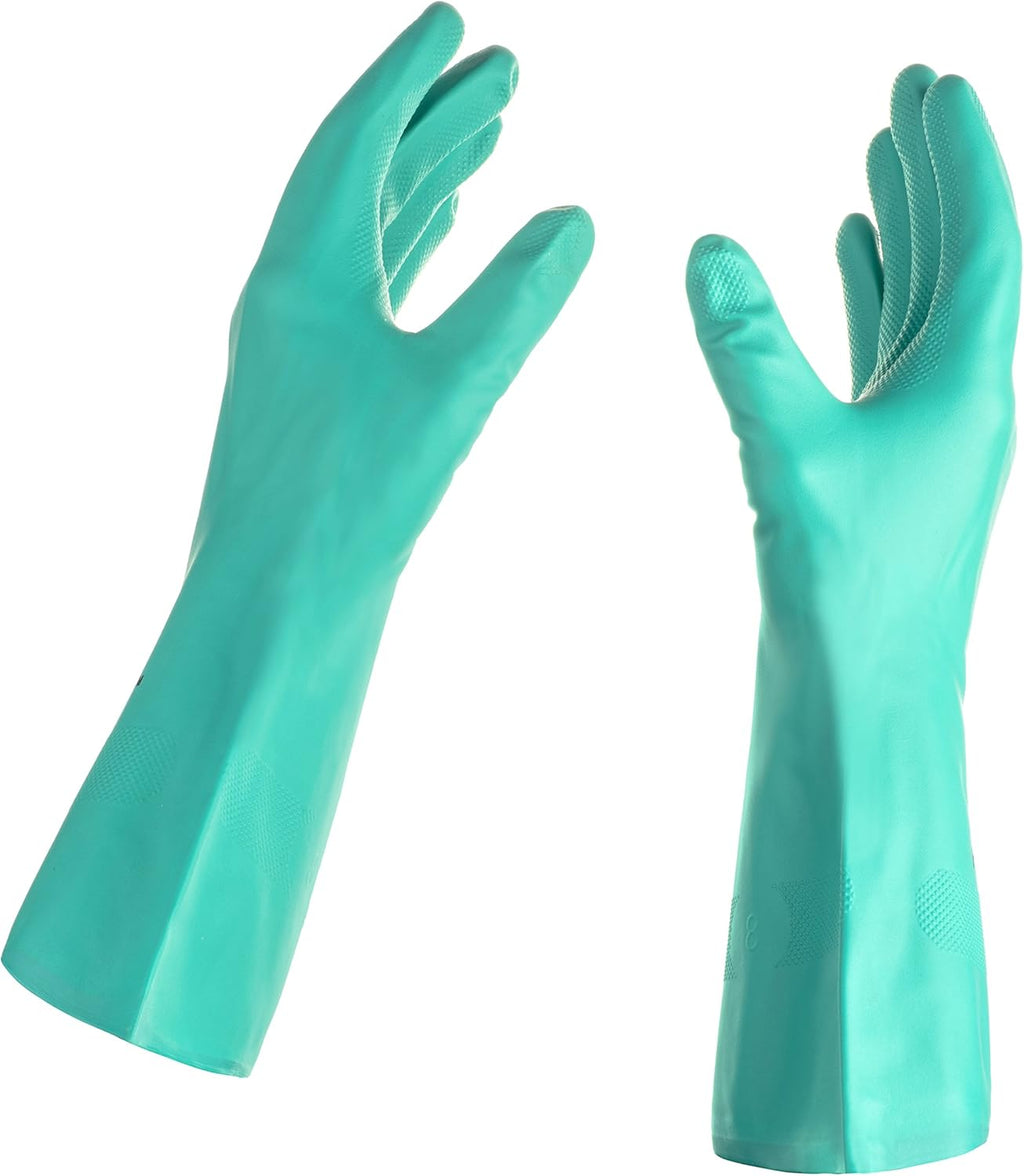 Tusko Products Best Nitrile Rubber Cleaning, Household, Dishwashing Gloves, Latex Free, Vinyl Free, Reusable not Disposable, Extra Extra Large XXL (1 Pair)