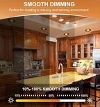 Cloudy Bay Eyeball 5 Color 4 inch Gimbal LED Recessed Light with Junction Box,9.5W CRI90+ 2700K/3000K/3500K/4000K/5000K Selectable,Dimmable Canless Ceiling Spot Light,Damp Location,Black,Pack of 6