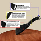 11 Inch Hatchet with Sheath, Small Compact Machete Axes, Fixed Blade Full Tang Camping Tactical Knife for Woodworking, Garden Machete Axe with Sheath for Bushcraft Yards Bushes Wood, A1BK