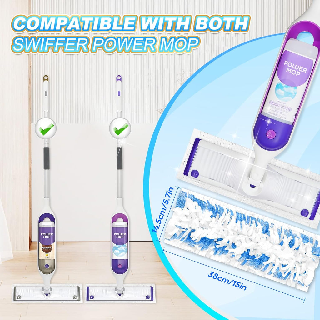 20 Pack Disposable Mop Pads for Power-Mop Multi-Surface Floor Mop, Floor Cleaning Replacement Mopping Pads Refills