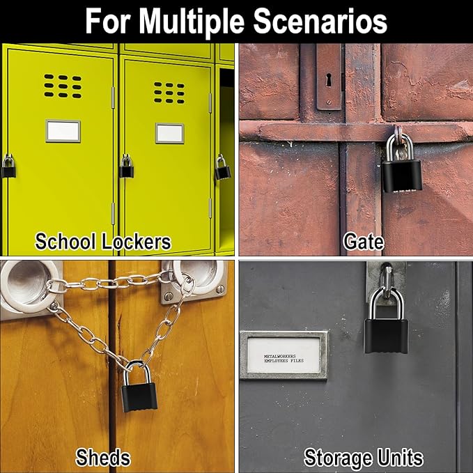 4pcs Combination Lock, 4-Digit Heavy Duty Combo Lock, Combination Padlock Outdoor Waterproof Gate Locks for Outdoor Fence, Locker, Sheds, Gym, Gate Hasps (4pcs, Short Shackle)