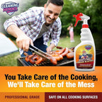 Oven and Grill Cleaner, 32 Fl Oz - BBQ Cleaner and Degreaser - Perfect for Air Fryers, Stoves, Baked-On Grease and Food Buildup
