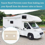 Shower faucet cover RV Camper trailer shower board replacement Faucet Mount KIT Faucet Bezel Stand Off Faucet Cover,Parchment