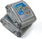 GUARD SHIELD Tarps Heavy Duty Waterproof 10x20 Feet Silver/Black Poly Tarp Cover Outdoor Thick UV Resistant Tarpaulin with Grommets 10mil (2-Pack)