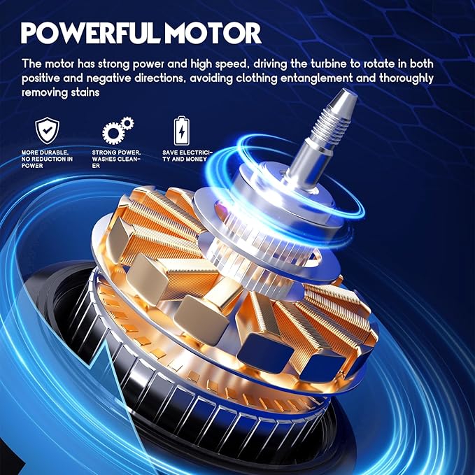 Superday Mini Portable Washing Machine, Single Tub Compact Laundry with Spin Cycle, 6.6LBS Washing Capacity Small Electric Washer Machine for Home, Apartments, Outdoor, RV, Dormitory, Blue