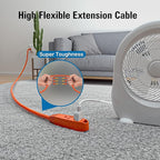 K KASONIC - 12-Feet 3 Outlet Extension Cord, UL Listed, 16/3 SJTW 3-Wire Grounded, 13 Amp 125 V 1625 Watts, Multi-Outlet Indoor/Outdoor Use, Orange