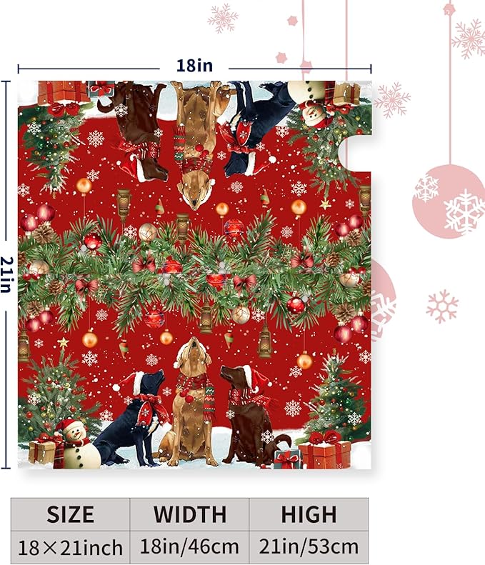 Christmas Retriever Dog Tree Magnetic Mailbox Cover Standard Size 21X18 Winter Covers Snowman Red Green Xmas Holiday Mailbox Letter Box Wraps Covers for Outside Garden Yard Outdoor Decorations
