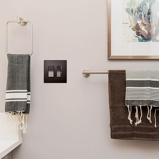 Legrand radiant TM874DBCC6 15 Amp Rocker Wall Switch, 4-Way Decorator Light Switches, Dark Bronze (1 Count)