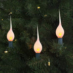 Silicone Dipped Candle Light Bulbs Flicker Flame Replacement Bulbs 1 Watt Country Style Silicone Light Bulbs for Window Candle Lamps Chandeliers, C7/E12 Candelabra Base (12 Pack)