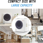 Elevon 800W Portable Clothes Dryer 2.6 cu.ft Electric Drying Machine for Laundry with Stainless Steel Tub for Apartment, Rvs, Dorms, Compact Dryer for Small Space, White