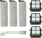 HEPA Filter and Roller Brush Replacement for Tineco iFloor 3 and Floor One S3 Cordless Wet Dry Vacuum Cleaner, 3 Brush Rollers and 3 HEPA Filters