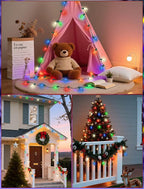 SUNSGNE Christmas Replacement Light Bulbs, C7 LED Ceramic Glass Multicolor Christmas Bulbs, 25 Pack, C7/E12 Candelabra Base, 0.6 Watt