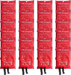 24 Packs Fire Blanket – 39.37x39.37 Inches, 1100℉ Heat Resistant, Emergency Fire Suppression Blanket for Kitchen, Home, Car, Camping – Easy to Use, Non-Toxic, Reusable, Compact & Lightweight