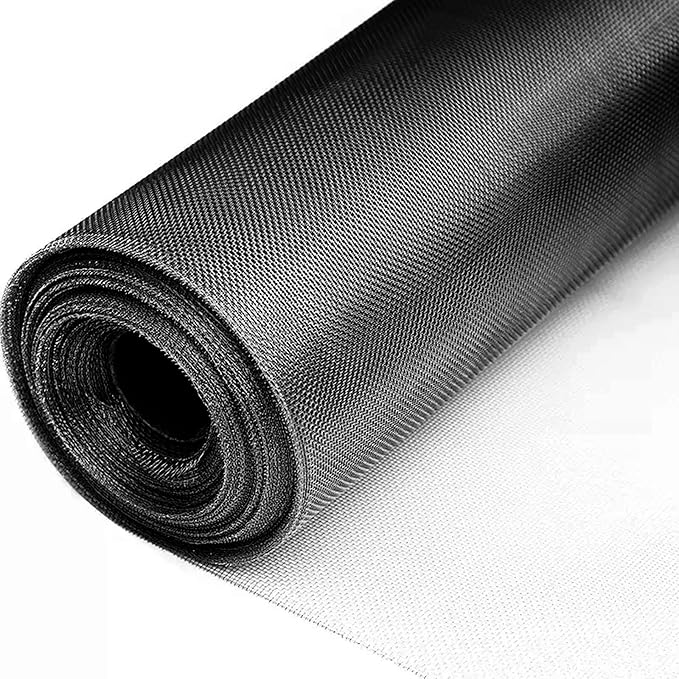 fowong 304 Stainless Steel Mesh Window Screen Roll 35INx16FT Black Metal Window Screen Replacement, Wire Mesh for Door, Patio, Porch, Chicken Pet Cages, DIY, Easy to Cut and Install (20 x 22 Mesh)
