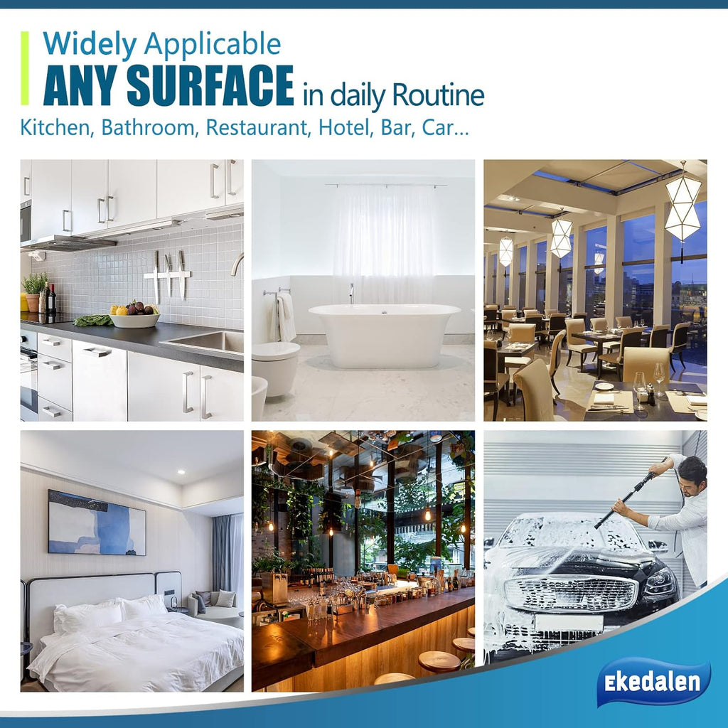 Microfiber Cleaning Cloth Lint Free Glass Cleaner Window Polishing Streak Free Miracle Easy Clean Rag Reusable for Mirror Kitchen Dish Auto Detailing,Pack of 8, 12'' x 16'', Light Blue