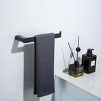 RANDOM 5 Piece Bathroom Hardware Set Matte Black Towel Bar Set Include 9.8/23.6 Inch Towel Bar Toilet Paper Holder and 2 Towel Hooks Stainless Steel Bathroom Decor Wall Mount Bathroom Accessories Kit.