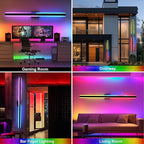 TODOLUZ 2-Pack 60-Inch Outdoor RGBW Long Wall Light Fixture, IP65 Waterproof 36W Linear Wall Sconce Lighting with Remote Control for Garage Porch Party Gathering