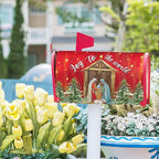 Kawani Christmas Magnetic Mailbox Covers - Merry Christmas Joy to The World - Standard Size 25.5x21 Inch Winter Holiday Xmas Decorative Post Letter Box Cover for Garden Yard Decor