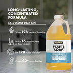 HARRIS Multi-Purpose Pure Liquid Castile Soap for Home Cleaning, Multi-Purpose Cleaner, For Dish Soap, Laundry Detergent, Kitchen and Bathroom Surfaces, Kids Rooms, Unscented, 64 Oz