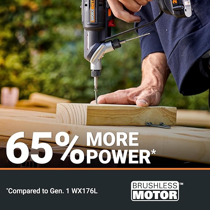 WORX Nitro 20V SwitchDriver 2.0 with 85 pc Accessory Kit, 2-in-1 Brushless Cordless Drill Driver, Drill Set Rotatable Dual 1/4" Chucks, WX177L.2 – (Battery & Charger Included)