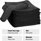 Tanlade Microfiber Cleaning Cloth 6"x6" Cleaning Rags Reasonable Kitchen Towels Microfiber Towels Cars Wash Dry Erase Cloth (Black,30 Pcs)