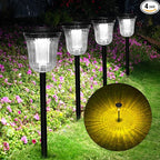 Solar Pathway Lights Outdoor Waterproof, 4 Pack 200 Lumens Super Bright Solar Garden Lights with 2 Lighting Modes, Auto On/Off Outdoor Solar Lights for Yard, Walkway, Lawn, Driveway, Path