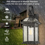 Darkaway 2pcs Outdoor Lights Fixtures Wall Mount, Large 22inch Outdoor Wall Sconce Lights with Seeded Glass Waterproof Outside Exterior Lights Fixture for House Front Porch Patio