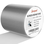 Grey Window Screen Repair Tape, 3IN X 25FT (300IN) Screen Repair Kit for Windows or Doors, Strong Adhesive Patch Kit Fiberglass Mesh Tape