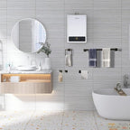 15-PCS 24inch Bathroom Towel Rack Set,Include 3pcs 24" Towel Holder,3pcs Hand Towel Ring,3pcs Toilet Paper Holder,6pcs Robe Hook-Matte Black