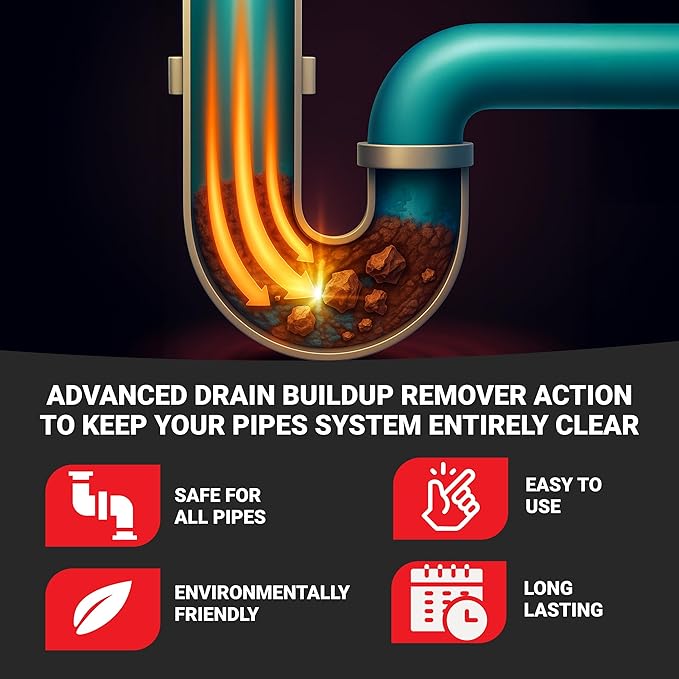 Roebic Liquid Drain Cleaner, Kitchen Sink Grease and Pipe Clog Remover, Professional Strength, 32 fl oz (1 Quart)