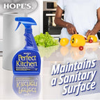 HOPE'S Perfect Kitchen Cleaner Spray - 32 Oz No-Residue All Purpose Cleaning Spray - Multisurface Degreaser for Counters, Stoves, Microwaves, and More - Pet and Home Safe - Pack of 2