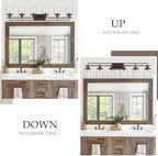 Emliviar 6-Light Bathroom Vanity Light Fixture, 44.3" Farmhouse Wall Lamp for Bedroom, Kitchen, Oil Rubbed Bronze Finish with Clear Glass, YCE238B-6W ORB