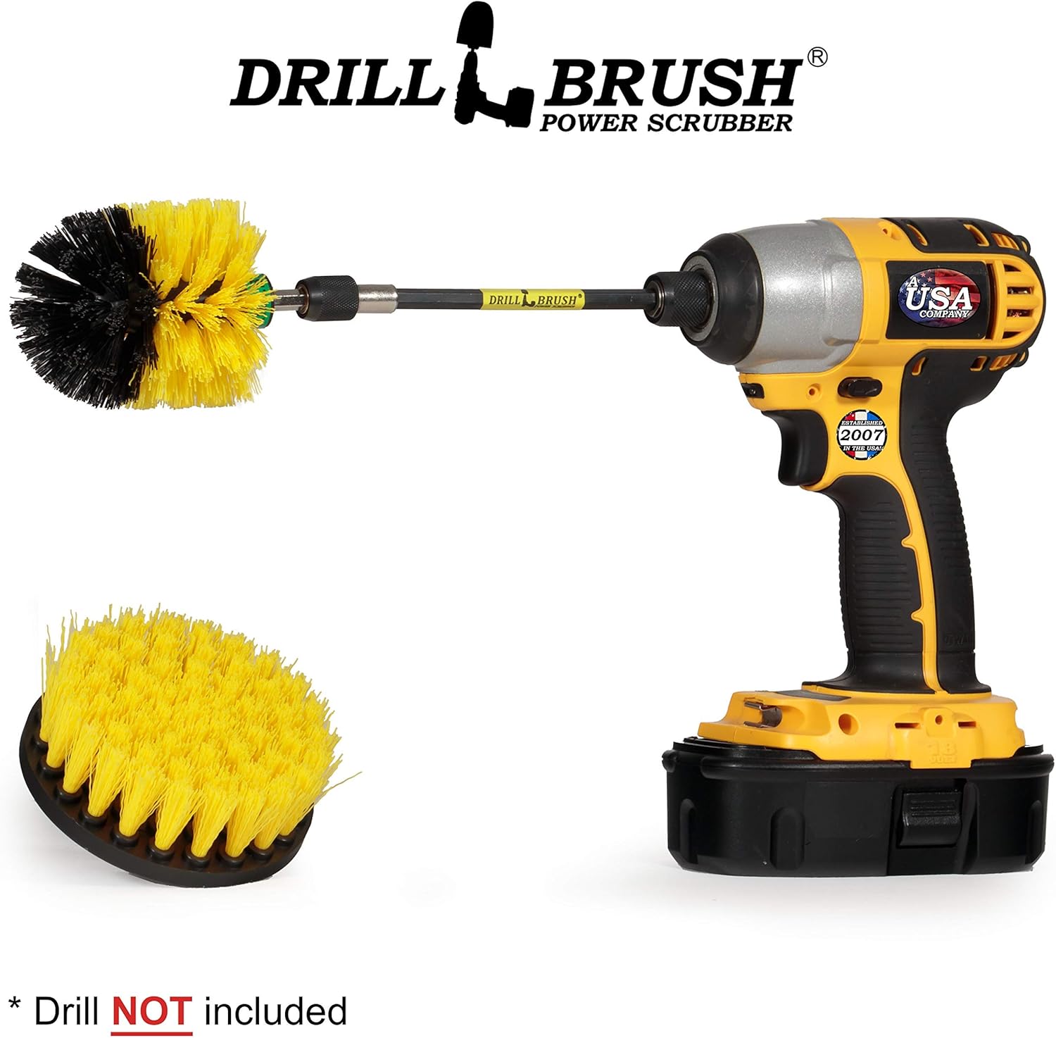 Bathroom Accessories - Cleaning Supplies - Drill Brush - Grout Cleaner - Shower Cleaner - Scrub Brush for Shower - Tile Cleaning Brush - Bathroom Cleaning Tools - Drill Brush Attachment Set - Bathtub