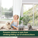 Window Security Bars Adjustable, Window Bars Security Inside Vertical, Heavy Window Ac Lock Bar with Rubber Feet for Up and Down Windows, 17-33 inch Double Hung Window Stopper -2 PCS Patented