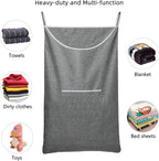 X-Large Door Hanging Hamper Bag,2 Pack Large Capacity Hanging Laundry Hamper Basket with Wide Opening Dirty Clothes Laundry Hamper Storage Bag Size 35X22inch(Grey-2Pack)