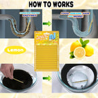 Drain Sticks Bio-Flow Drain Cleaner Sticks Lemon Scent Odor Remover for Sink Pipe Cleaning