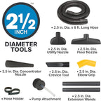 Shop-Vac 9601806 18 Gallon Wet/Dry Utility Vacuum, 6.0 Peak HP, 2.5 Inch Diameter x 8 Foot Hose, 20 Foot Cord, Design For Powerful Suction