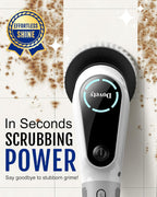 Dovety Electric Spin Scrubber, Cordless Cleaning Brush, Shower Scrubber with 8 Replaceable Brush Head, Power Cleaning Brush with Extension Handle, 2 Adjustable Speed, for Bathtub Grout Tile Floor
