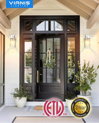 VIANIS 14.5" Dusk to Dawn Outdoor Lighting, White Exterior Light Fixtures with Tempered Seeded Glass, Waterproof Outdoor Wall Light Fixture, Anti-Rust Aluminium Porch Lights Outdoor for Porch, Garage