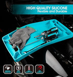 DURATECH Flexible Tool Tray, Silicone Tool Holder for Mechanics Storage, Heat and Chemical Resistant Tool Organizer for Automotive, Industry and Household(3pack blue)