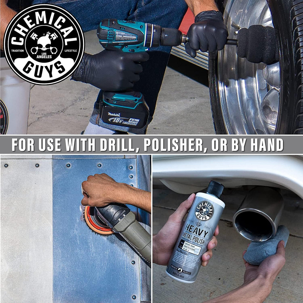 Chemical Guys Light & Heavy Metal Polish Kit - Restore, Protect & Shine All Metal Surfaces, Removes Oxidation, Rust & Tarnish from Chrome, Aluminum, Stainless Steel & More, Includes 2 x 16 oz Bottles