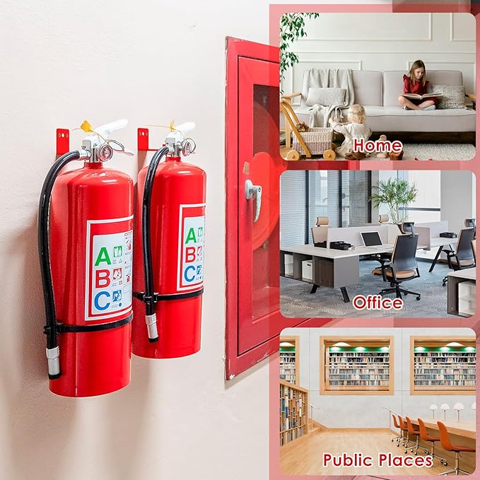 24Pack Fire Extinguisher Mount & Bracket Universal Fire Extinguisher Holder 20Lb Metal Hooks with Screws Wall Mounted Hanger