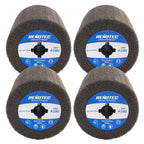 4"x4", Non-Woven Polishing Wheel, Very Fine Grit 280, 4 Pk, S/C, for Metal and Wood Surface Polishing