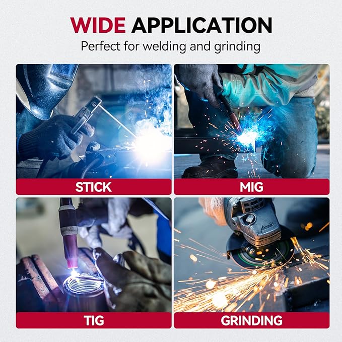 ARCCAPTAIN 3.94"X3.66" Welding Helmet Auto Darkening, 1/1/1/1 Top Optical Clarity Large Viewing Screen Solar Power Welding Hood with 4 Arc Sensor, Wide Shade 4-5/5-9/9-13 for TIG MIG ARC Welding Cut