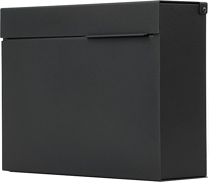 Vsons Modern Design Mailbox, Wall-Mount Mailbox Vsons Design Mitch B (Aluminum Black Powder Coated) (Black)